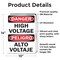 Signmission High Voltage Bilingual Danger Sign, Vinyl Decal, 10in W x 14in L, 2PK OS-2PACK-DS-D-1014-L-19389 - alternate 3